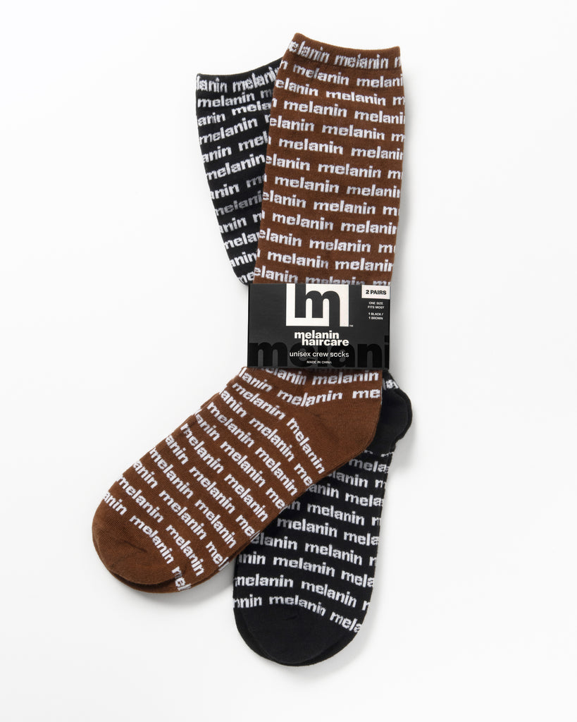 Melanin Logo Crew Socks - Melanin Haircare